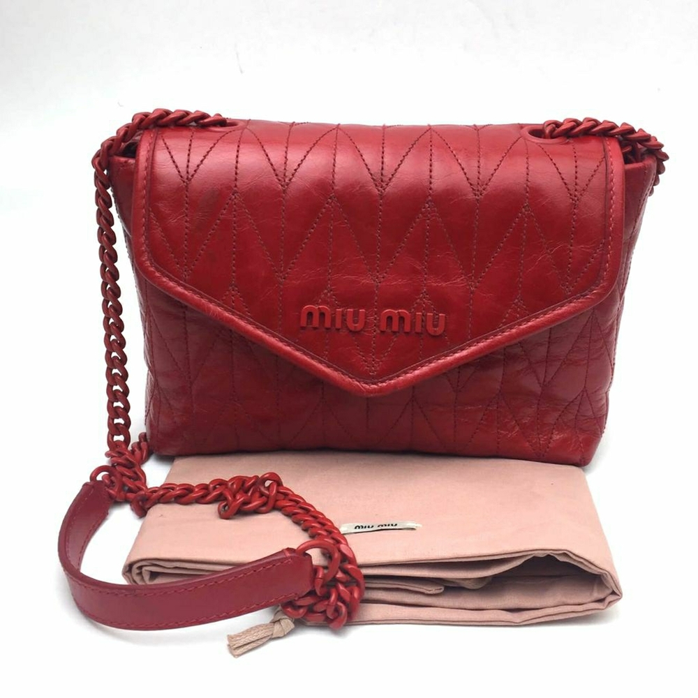 SOLD.  MIU MIU Small Trapuntato Quilted Calfskin …